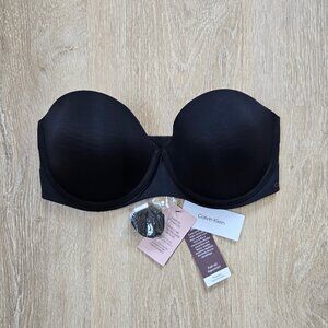 Calvin Klein Strapless Push Up Bra 32DD Convertible Multiway Black New With Tags